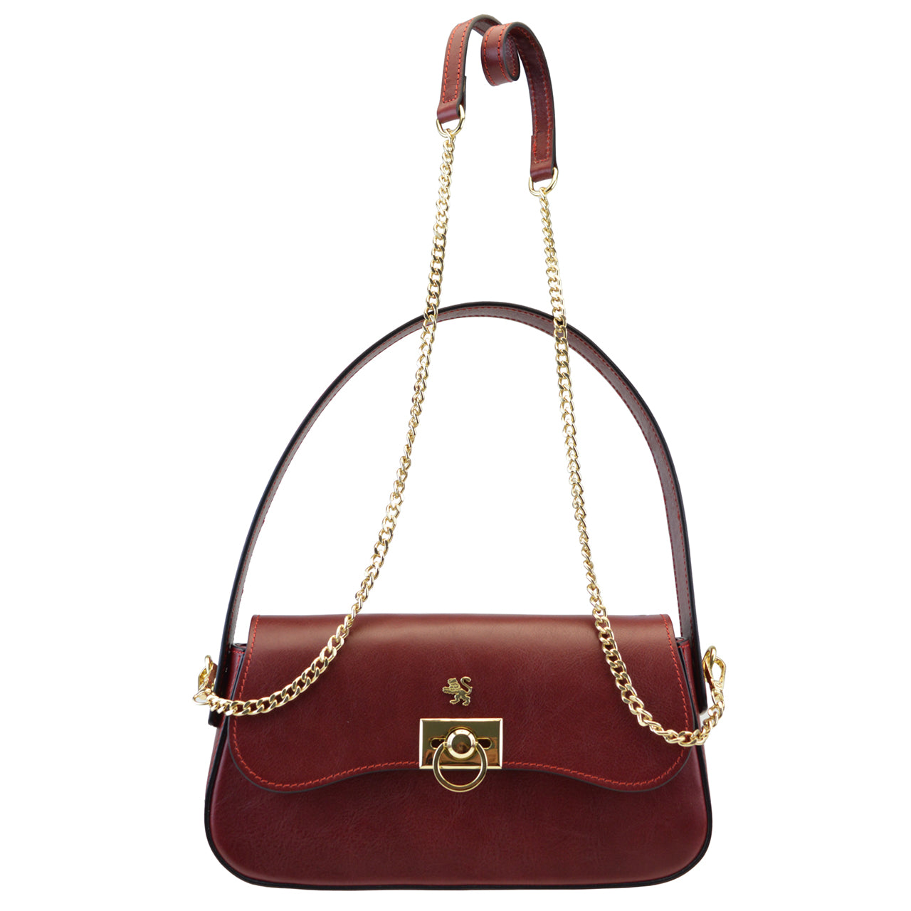 Pratesi Castellina em couro italiano tingido com vegetais - café