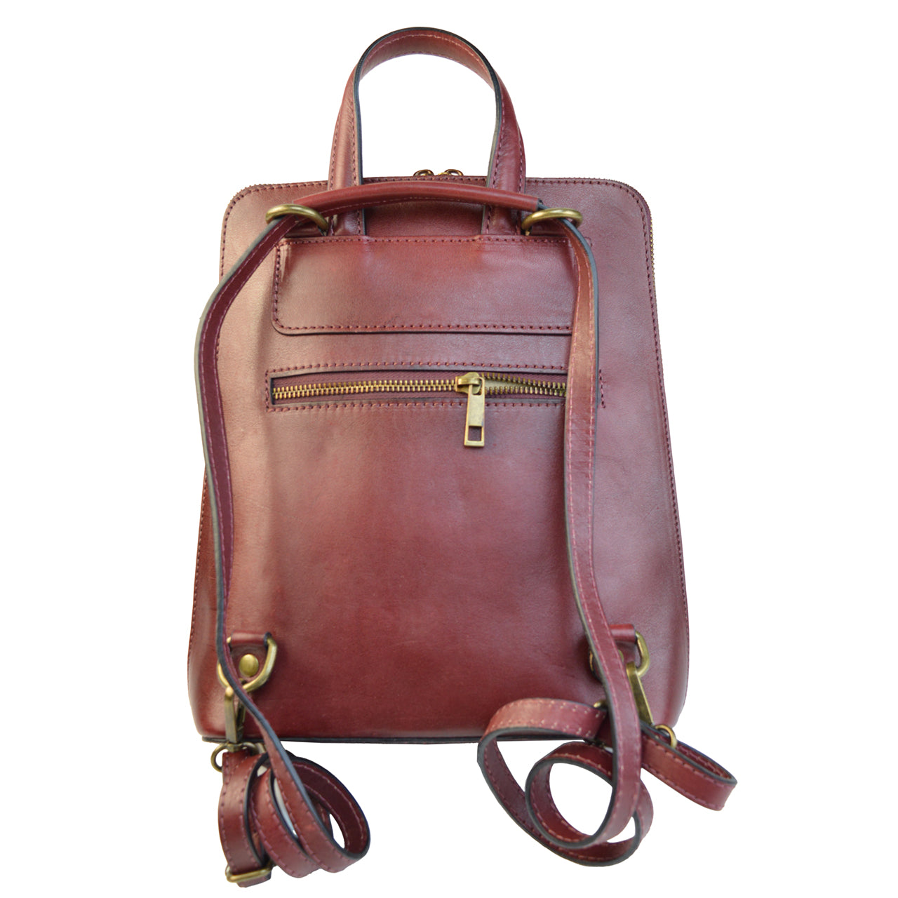 Pratesi Todi Transformable Backpack in genuine Italian vegetable-dyed leather