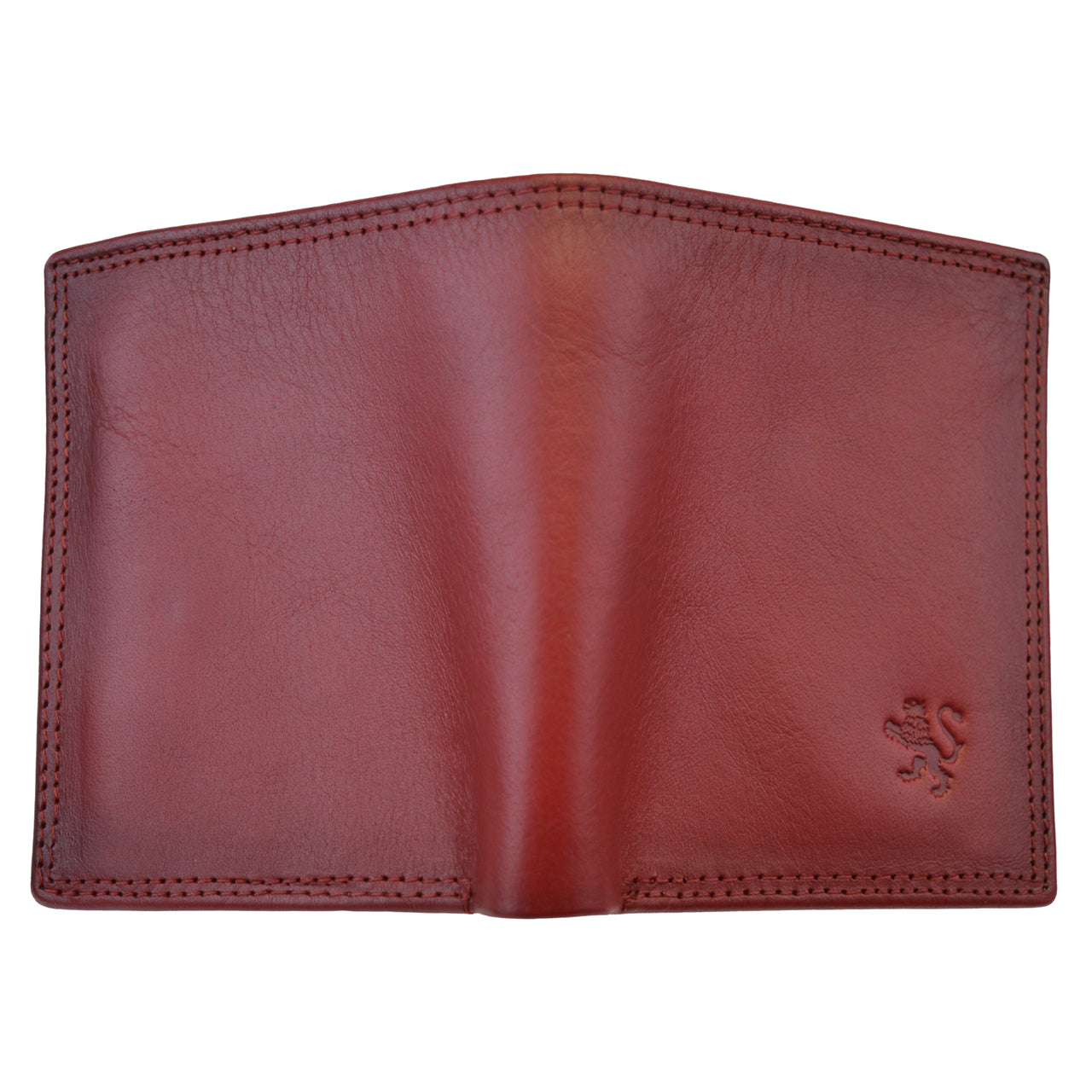 Carteira masculina Pratesi Porta Romana em couro curtido vegetal - Cereja