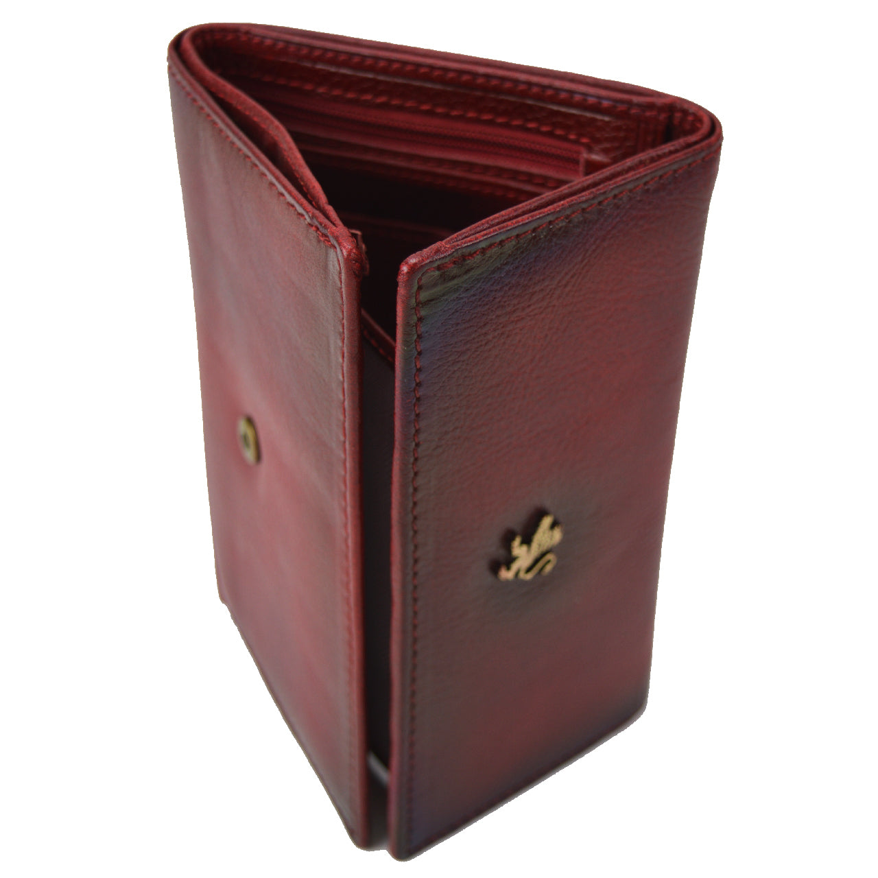 Pratesi Museo San Marco Women's Leather Wallet - Vegetable-Dyed Italian Leather - Cherry