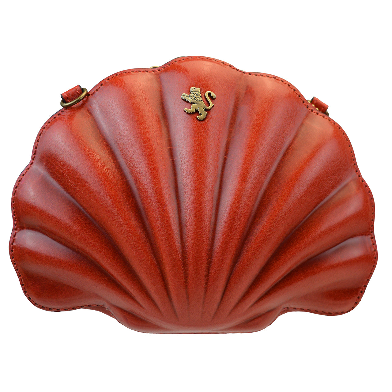 Pratesi Shell Cross Body Bag B454 in Full Grane Leather - Bruce Cherry - LQE2