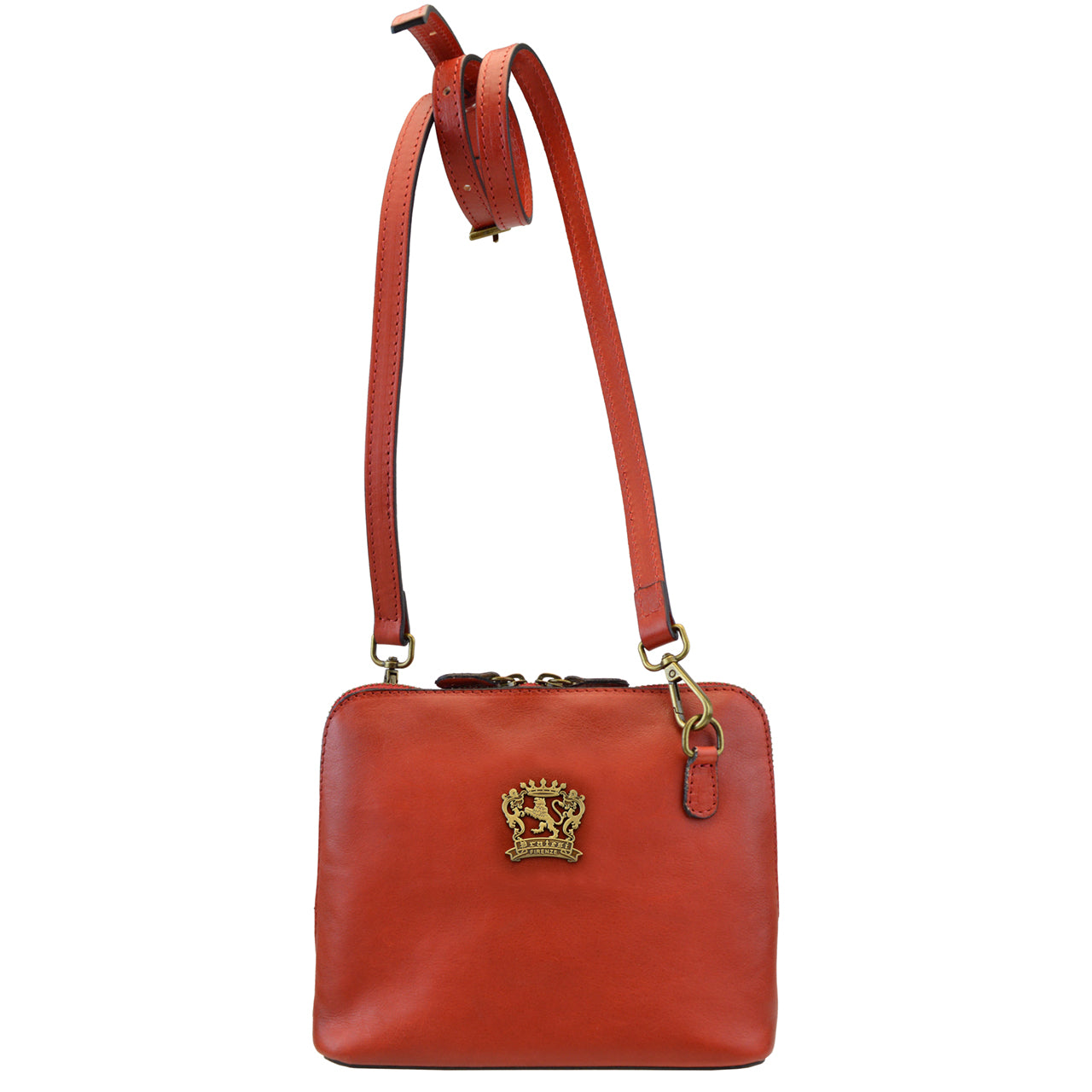 Pratesi Cross-Body Bag Gran Volterra B467/G in genuine leather - genuine Italian Orange - LQE