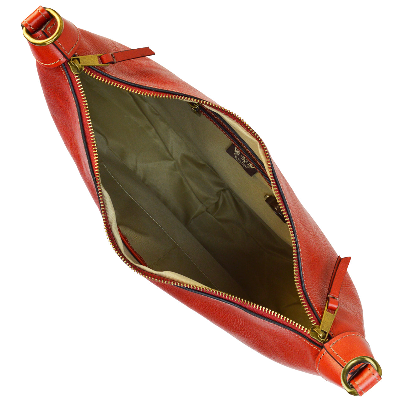 Pratesi Mezzaluna Big Woman Bag in genuine Italian vegetable-dyed leather - Coffee