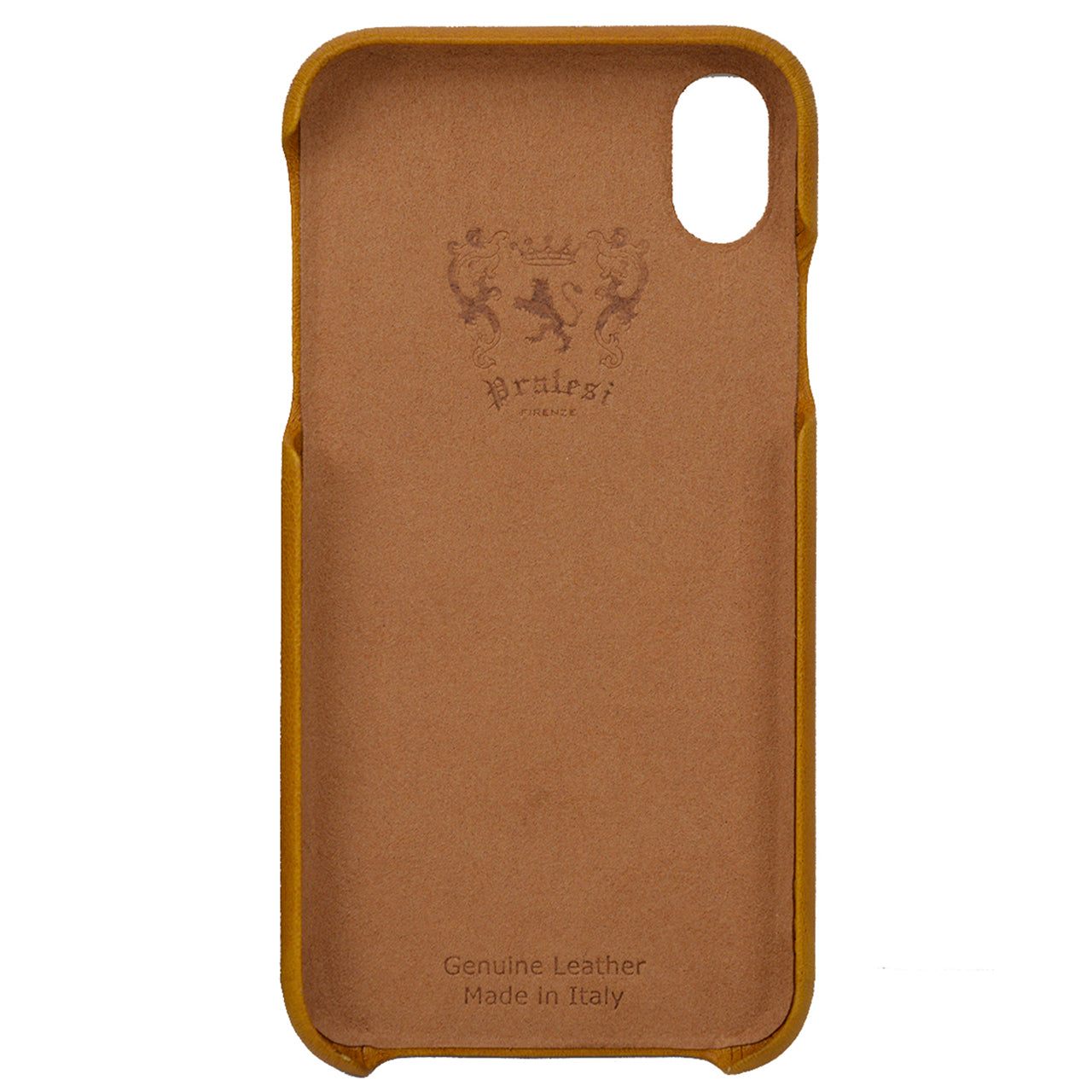 Funda Pratesi iPhone XS B077 Tamaño Perfecto - Coñac