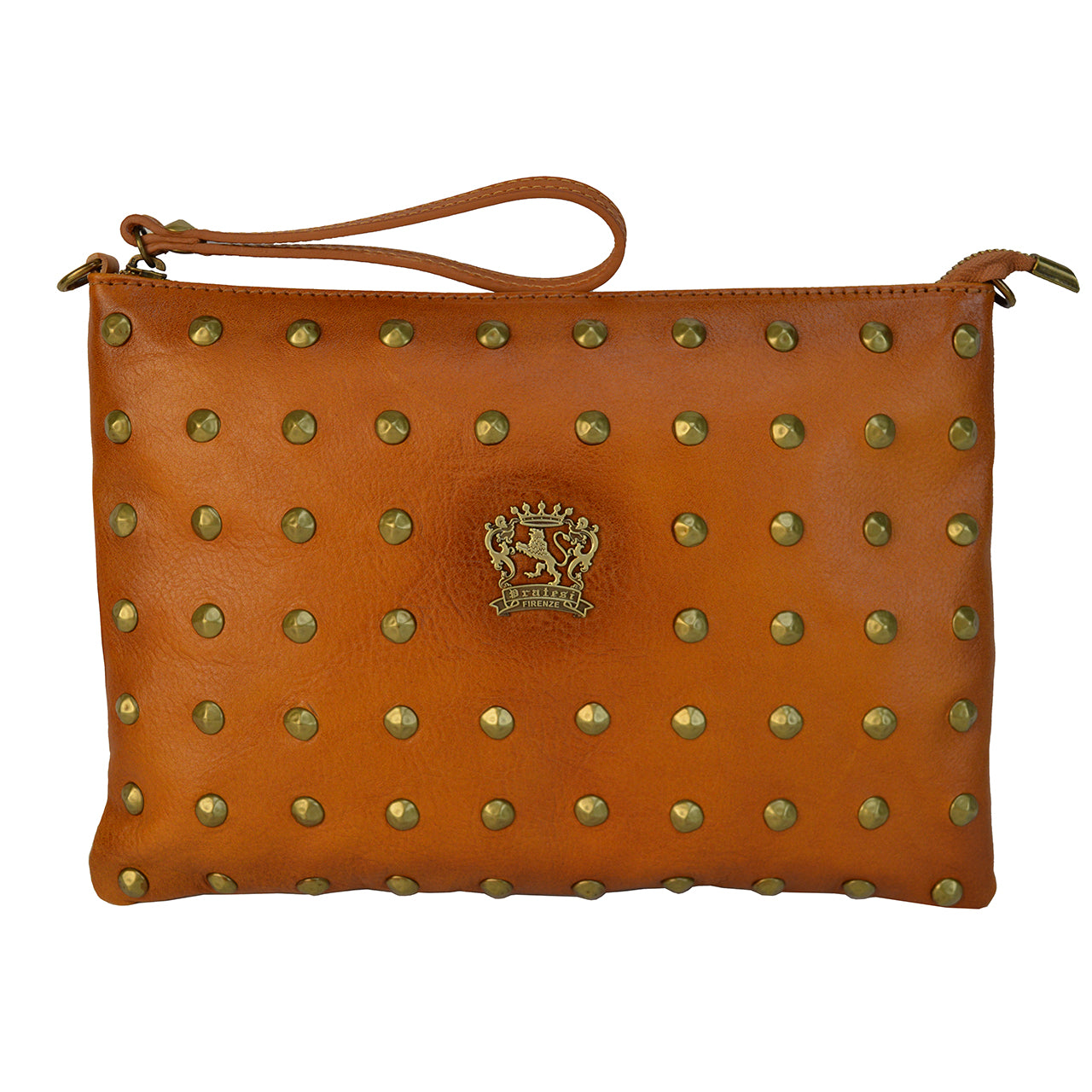 Pratesi Montebonello Clutch on Belt 20cm in Vegetable-Dyed Leather - Cognac