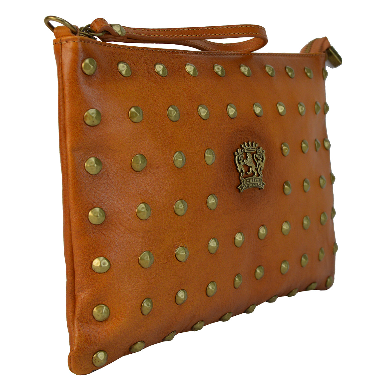 Pratesi Montebonello Clutch on Belt 20cm in Vegetable-Dyed Leather - Cognac