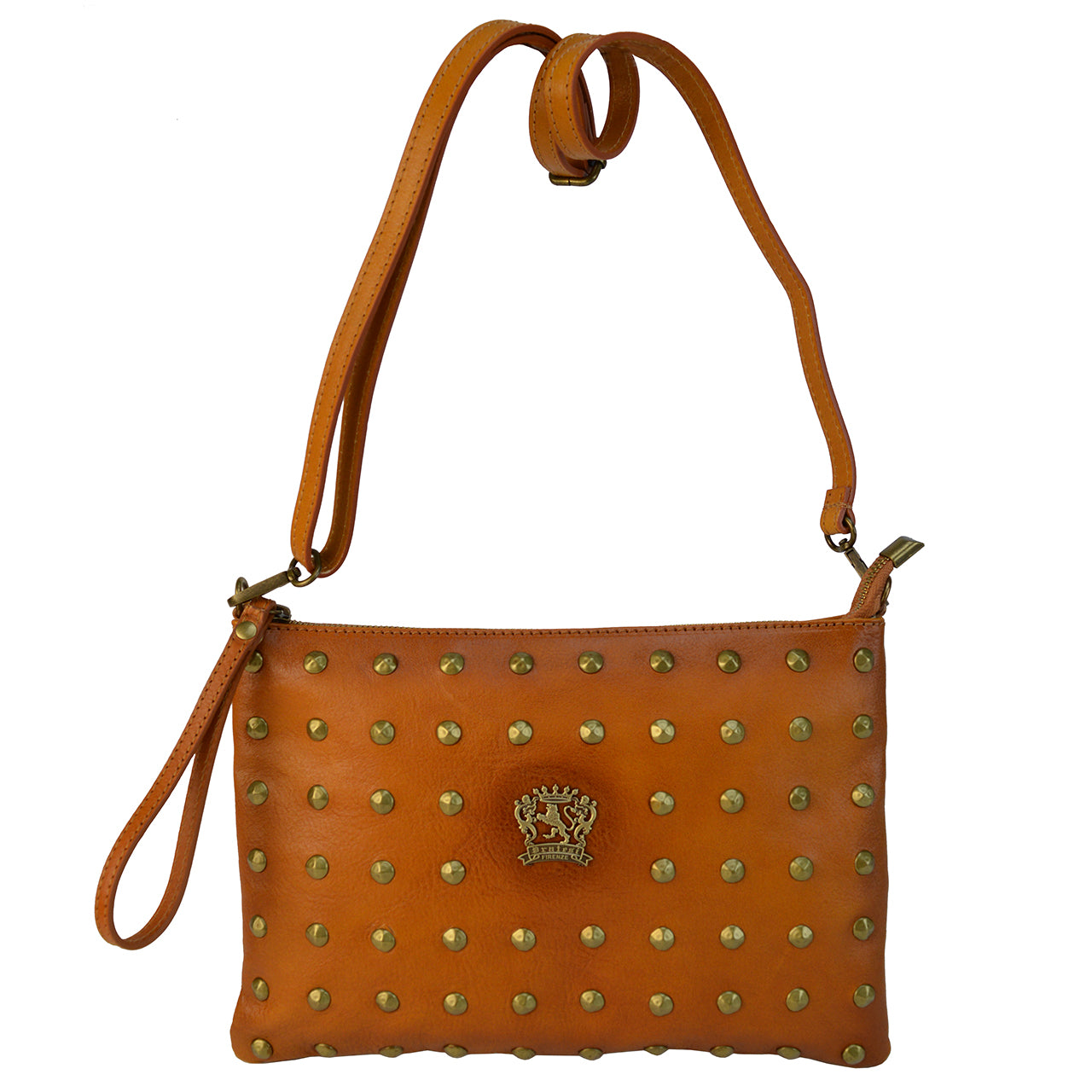 Pratesi Montebonello Clutch on Belt 20cm in Vegetable-Dyed Leather - Cognac