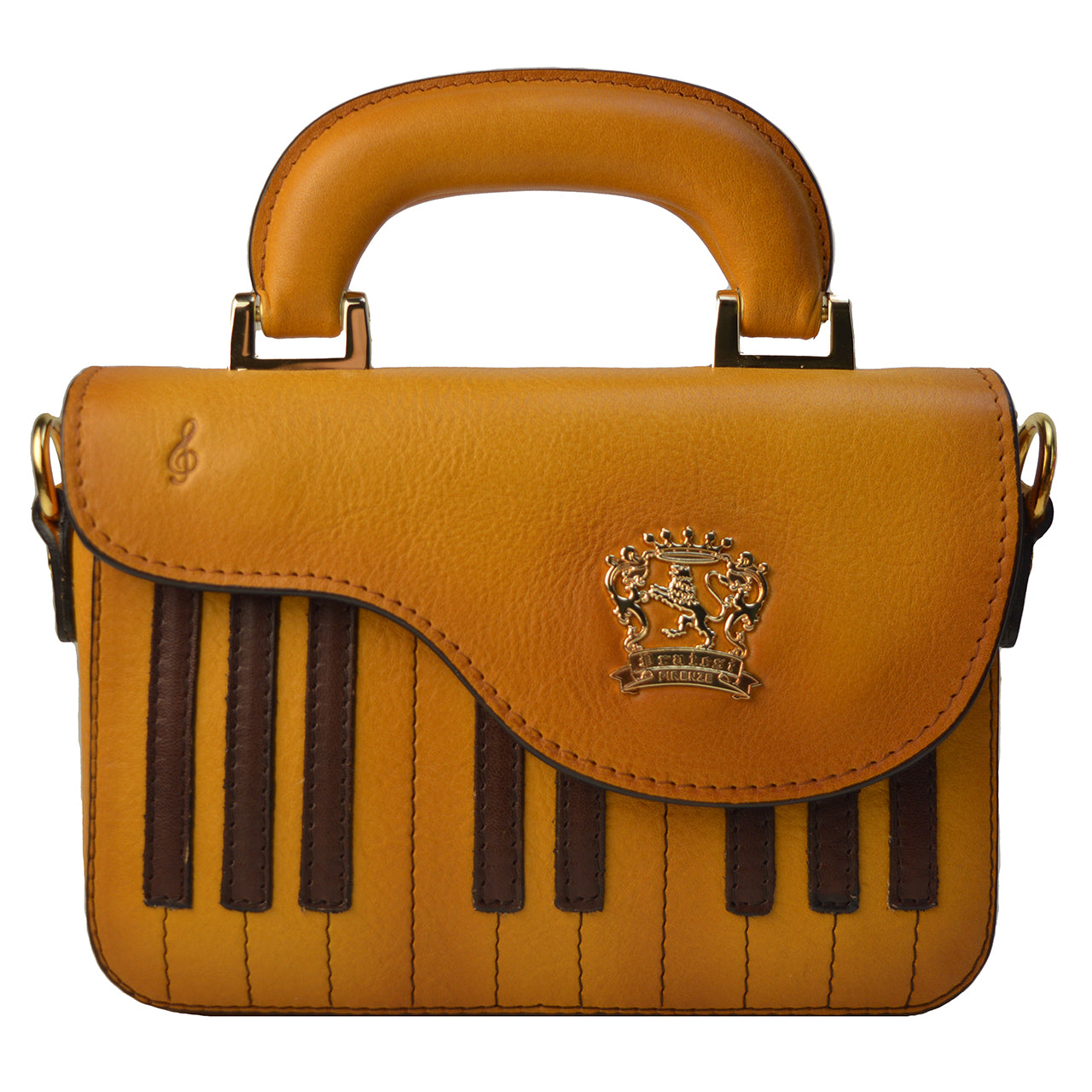 Sac bandoulière Pratesi Pianola B534 en cuir de vache - Bruce Cognac