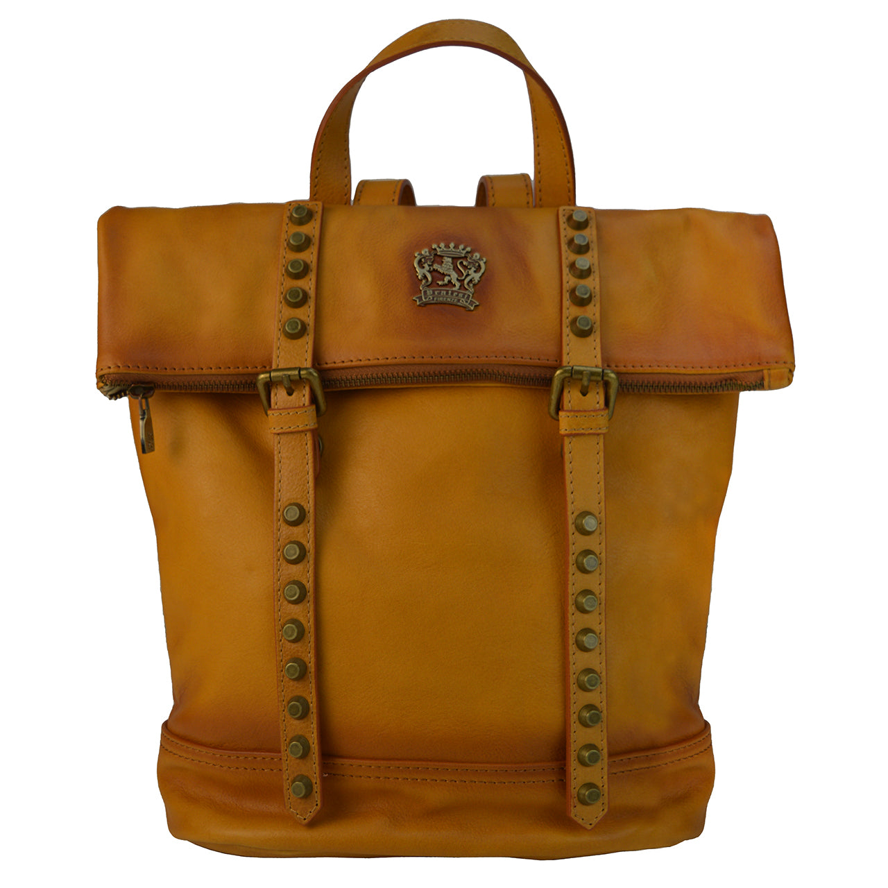 천연 가죽 소재의 Pratesi Cortina d'Ampezzo 백팩 B536 - Bruce Cognac