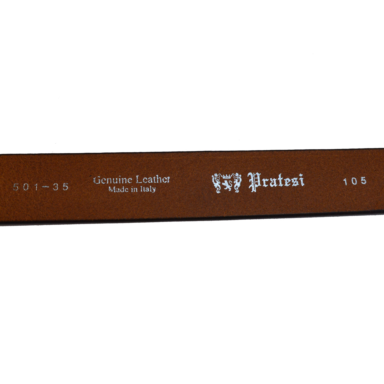 Cinturón Pratesi B005 de piel teñida vegetal - Marrón
