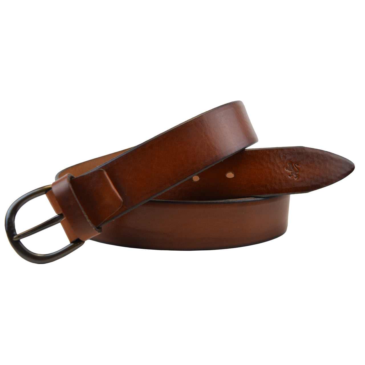 Cinturón Pratesi B005 de piel teñida vegetal - Marrón