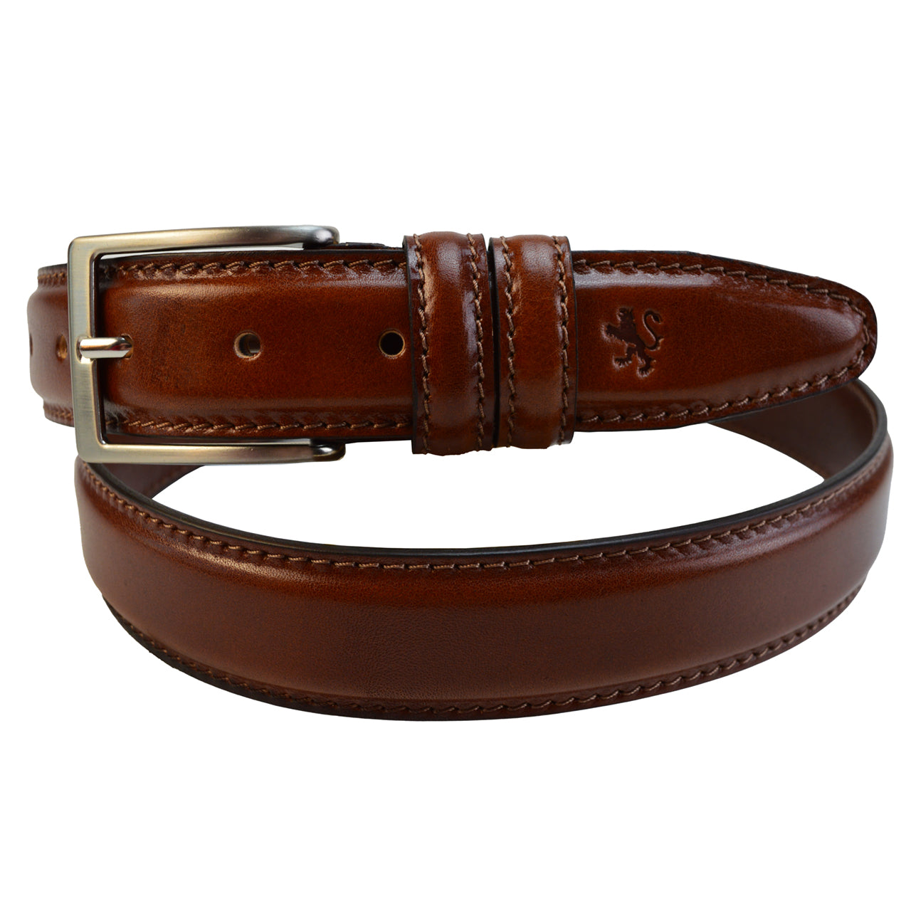 Pratesi Ezio Belt in Vegetable-Dyed Italian Leather - Brown