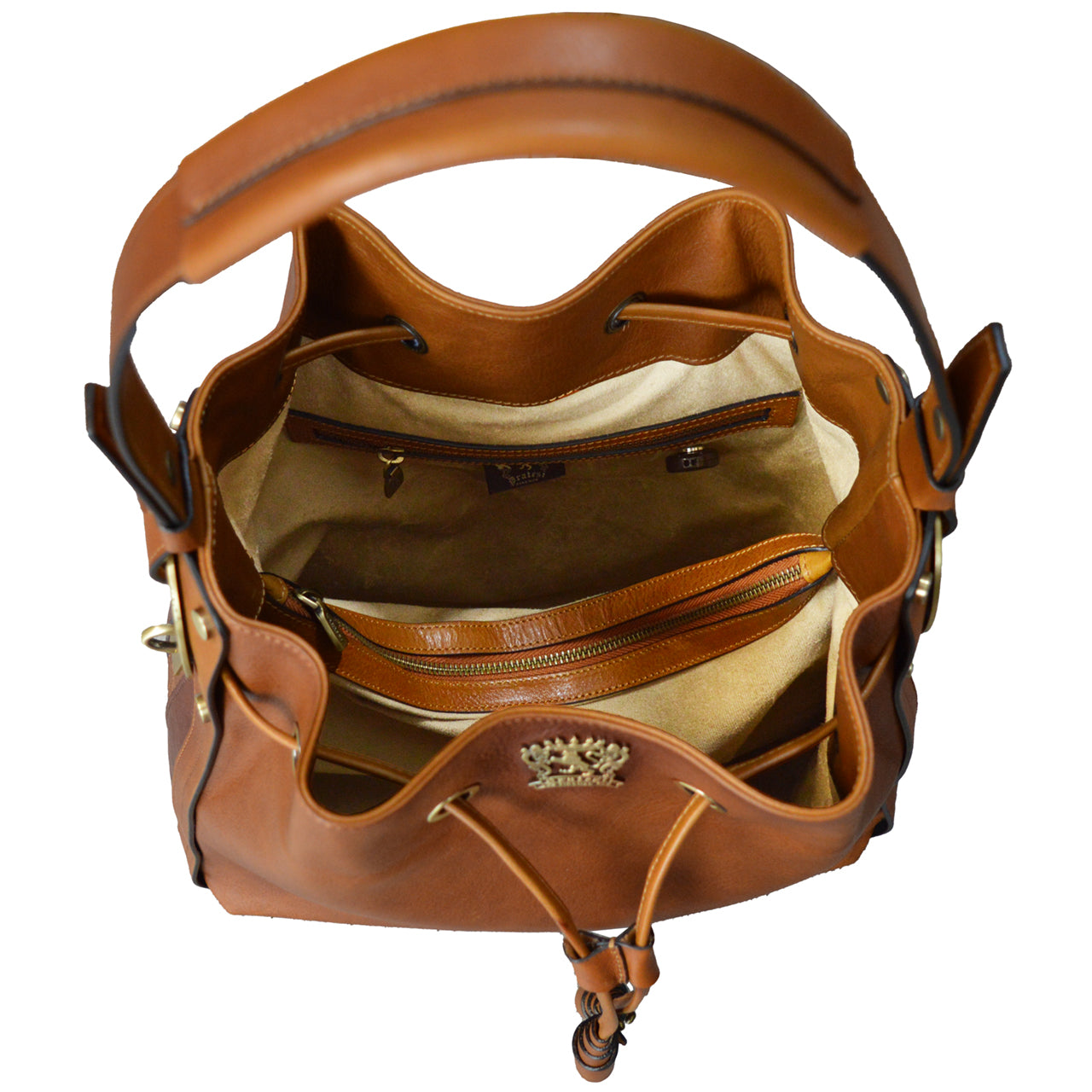 Pratesi Viareggio B251 Woman Bag in cow leather - Bruce Cognac - LQE2