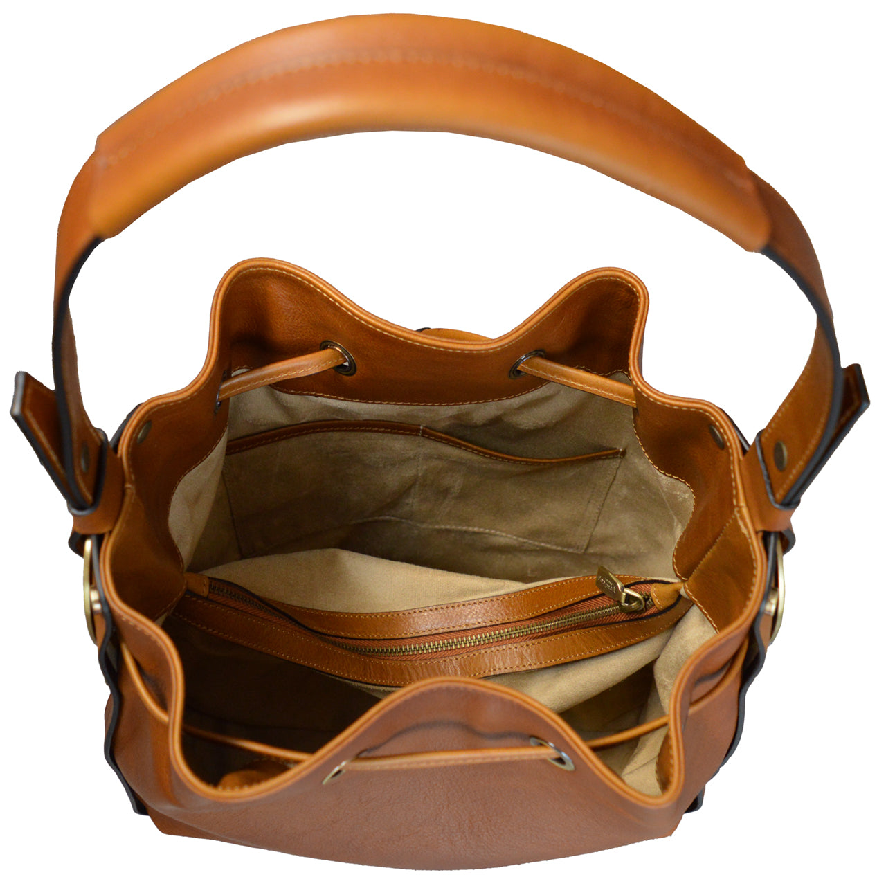Pratesi Viareggio B251 Woman Bag in cow leather - Bruce Cognac - LQE2