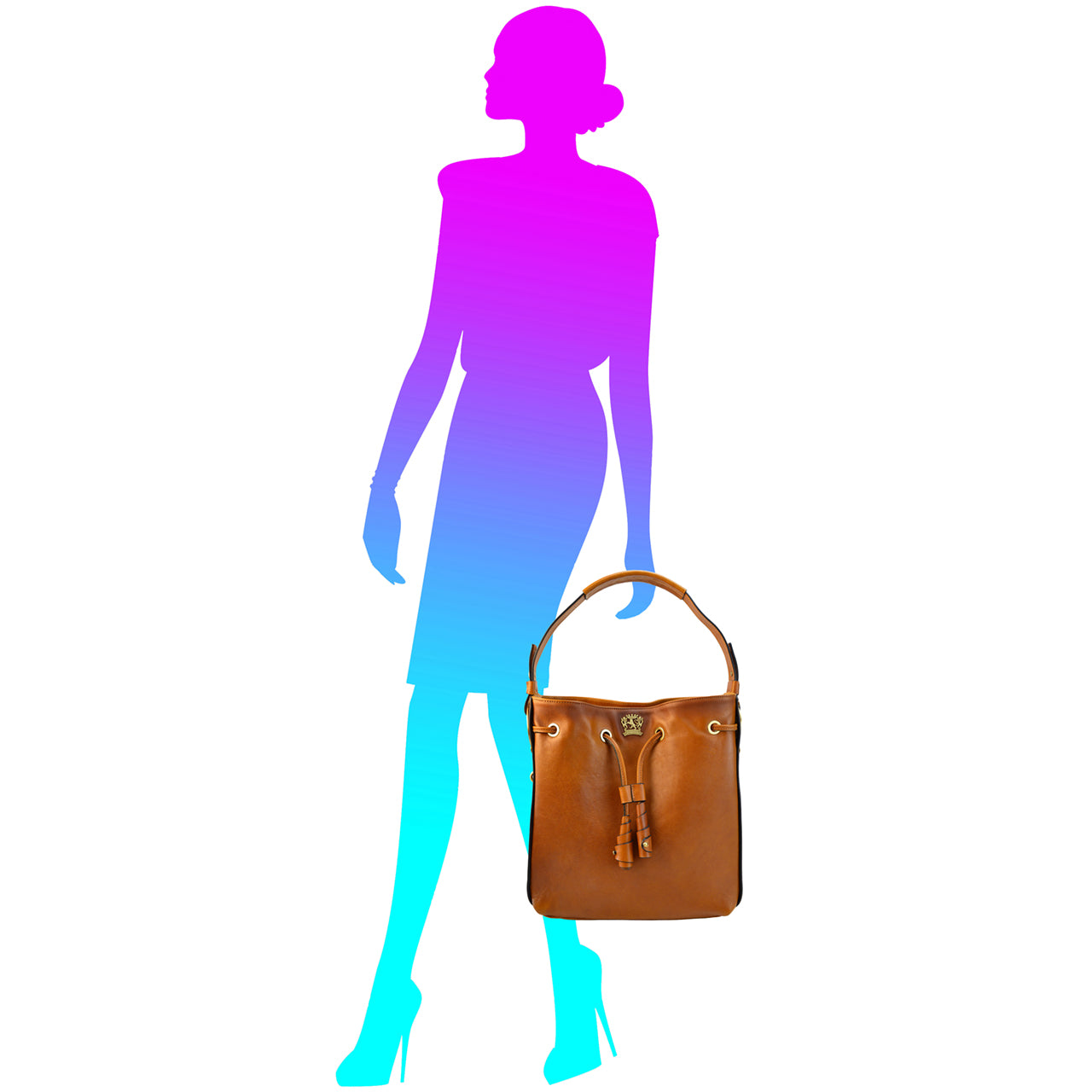 Pratesi Viareggio B251 Woman Bag in cow leather - Bruce Cognac - LQE2