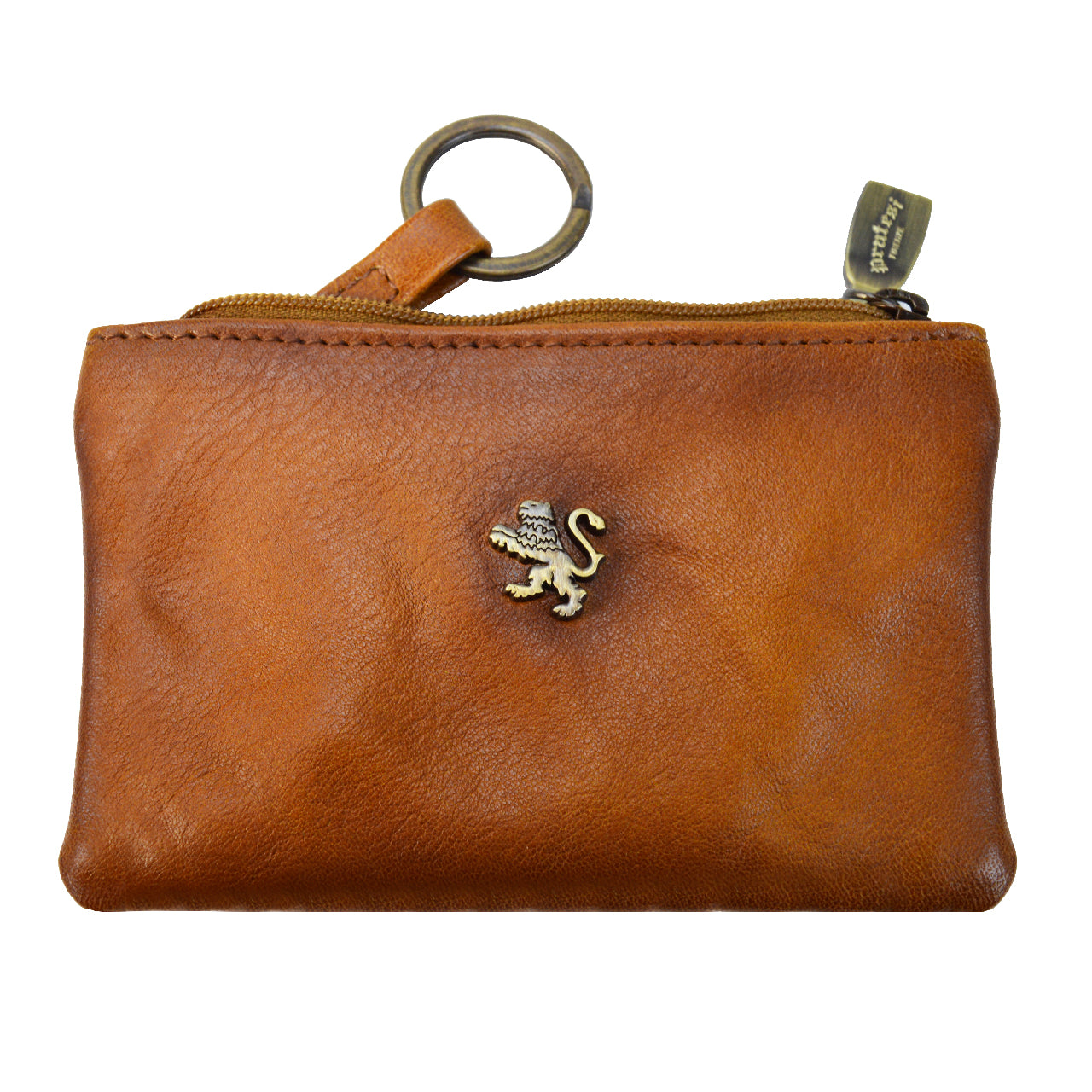 프라테시 파르니아 가죽 키 파우치 (이탈리아산 식물성 태닝 가죽) - 옐로우