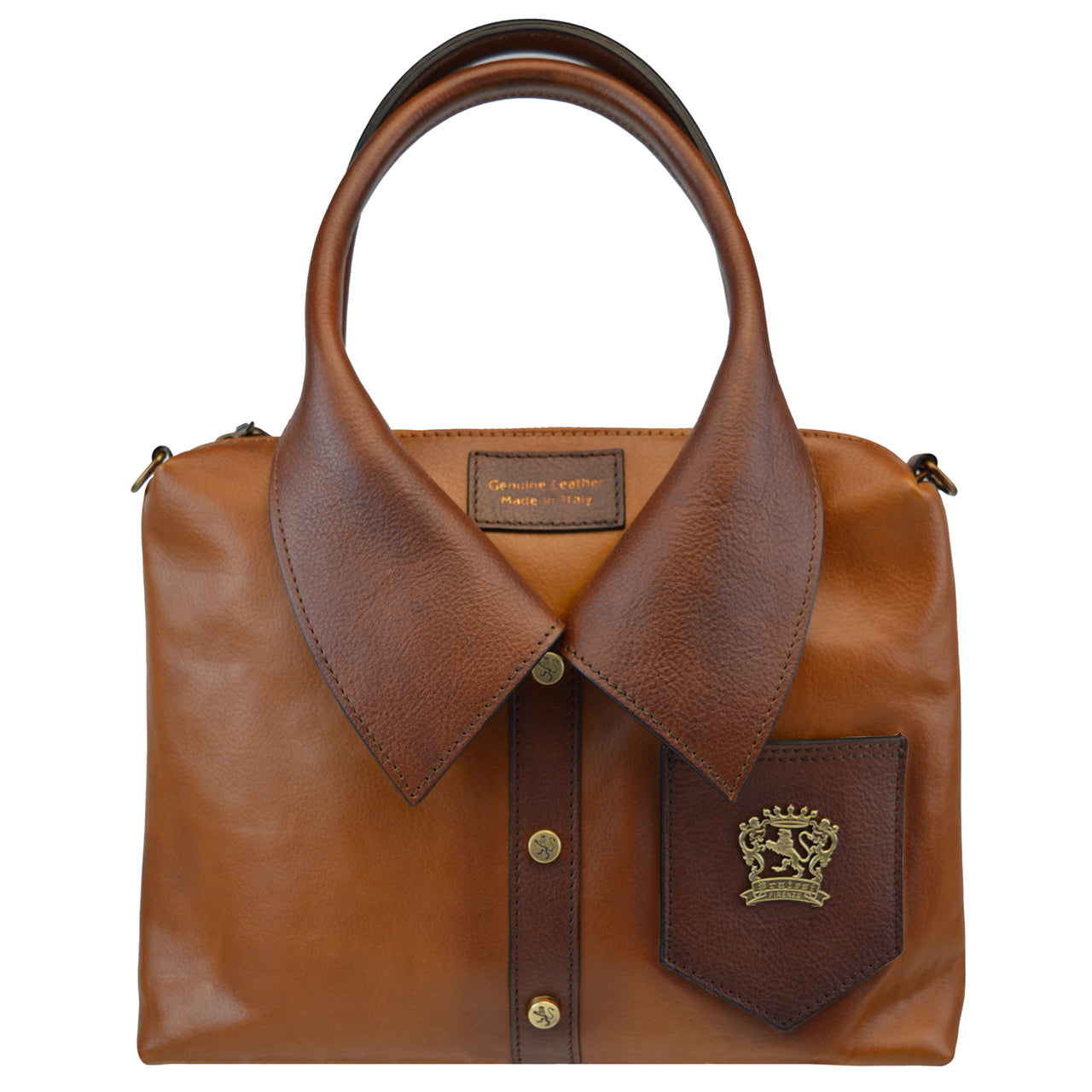 Pratesi Camicia Handbag in Vegetable-Dyed Italian Leather - Brown