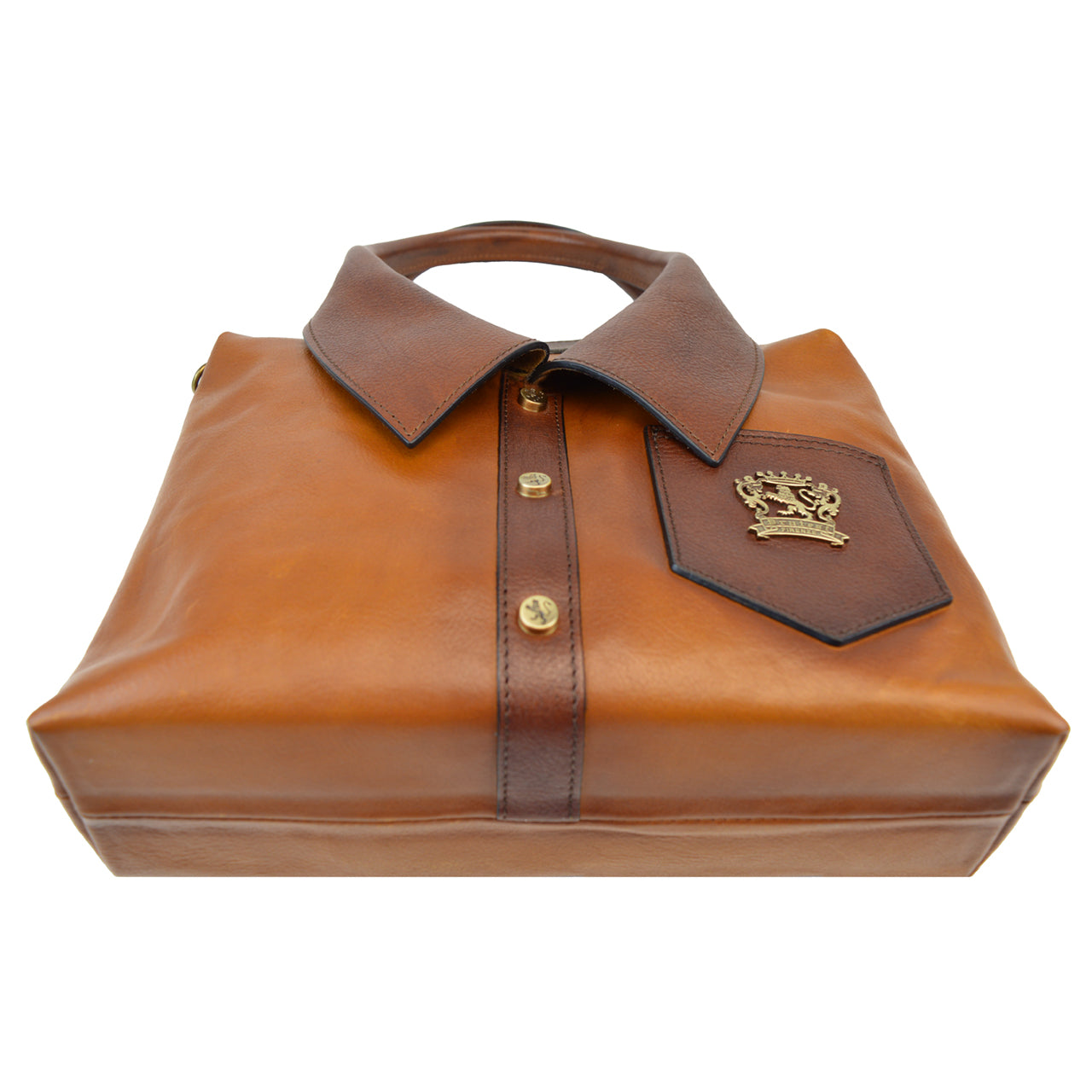 Pratesi Camicia Handbag in Vegetable-Dyed Italian Leather - Cognac