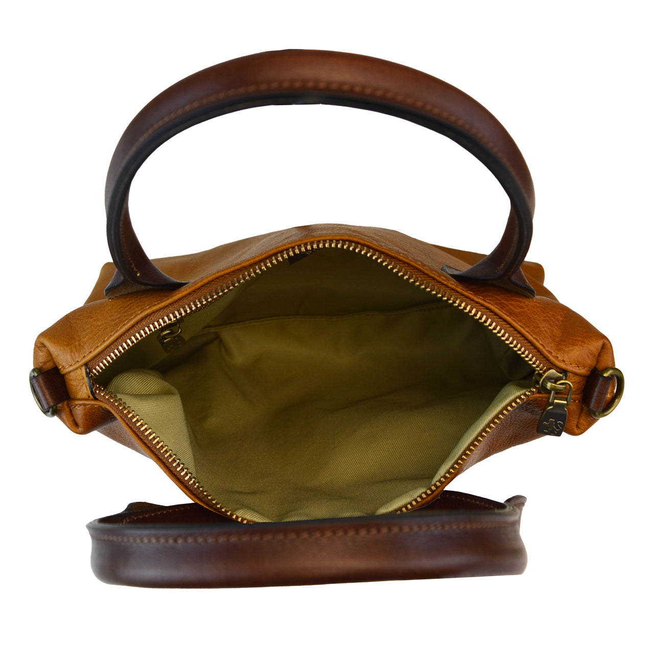 Pratesi Camicia Handbag in Vegetable-Dyed Italian Leather - Cognac
