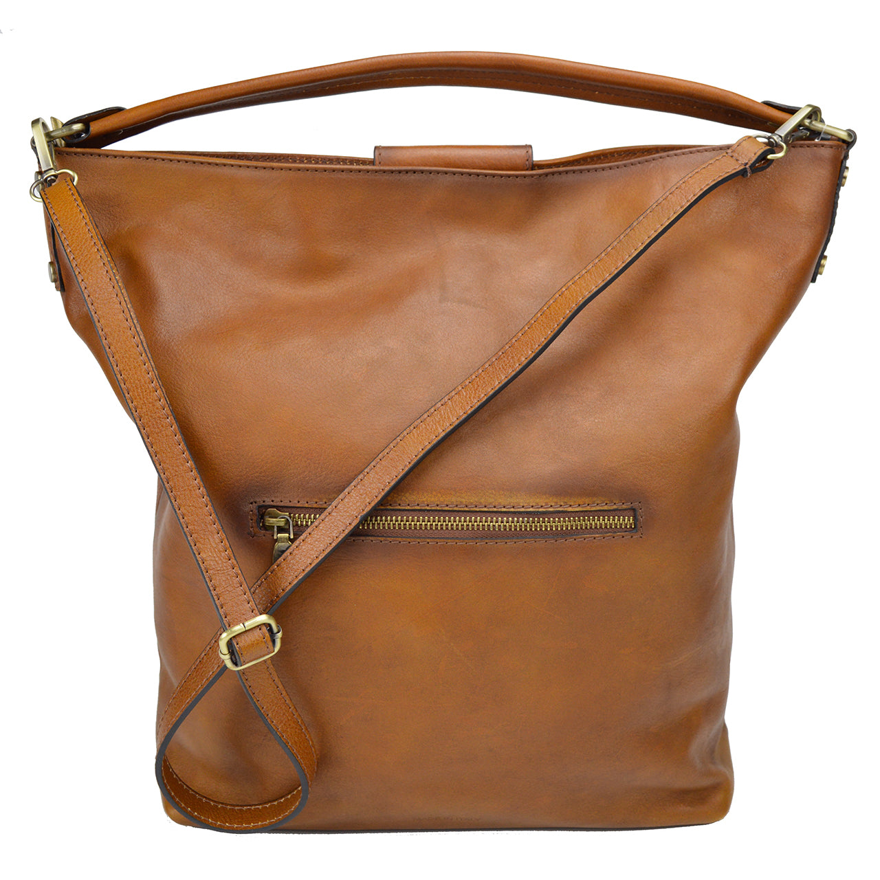 Pratesi Sant'Ellero B354 Shoulder Bag in genuine leather - Sant'Ellero B354 Cognac - LQE