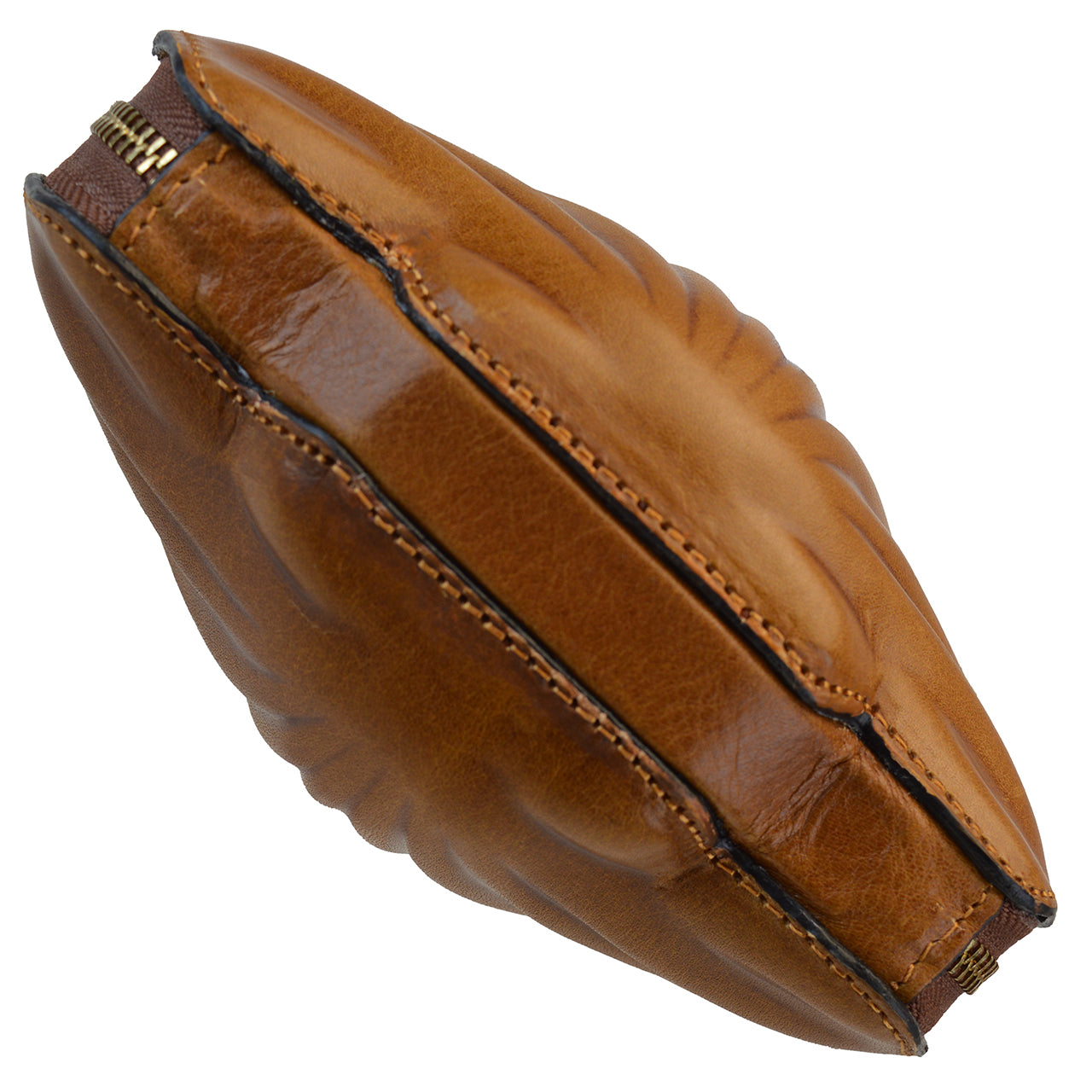 Pratesi Shell Cross Body Bag B454 in Full Grane Leather - Bruce Cognac - LQE2