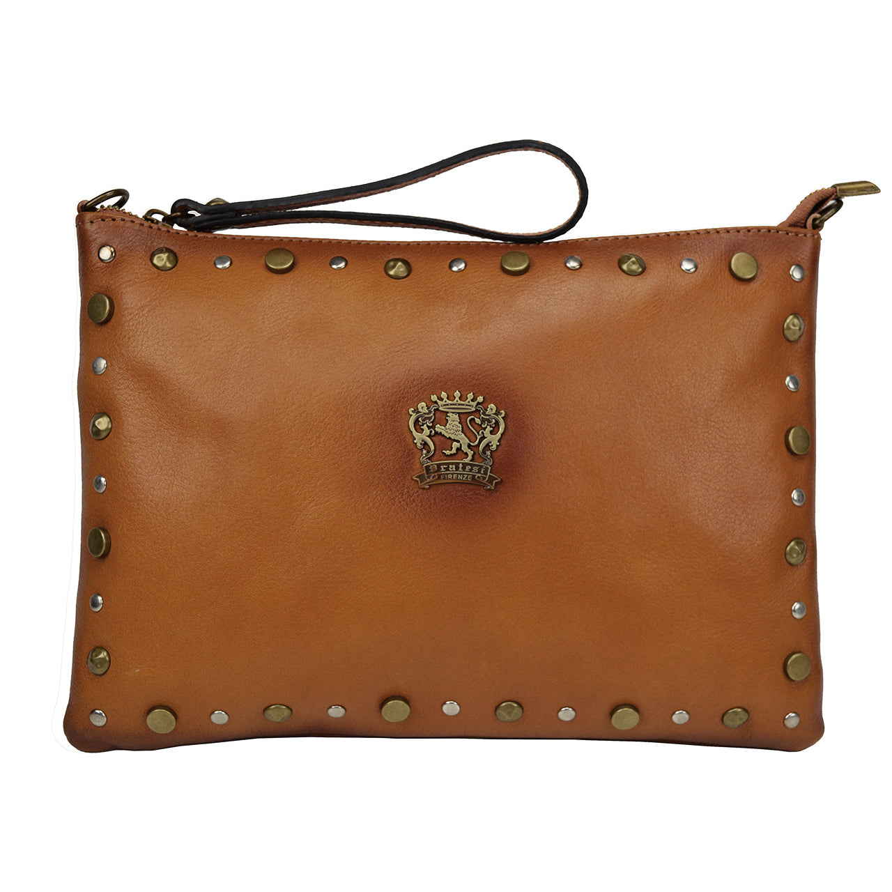 Pratesi Montebonello Leather Clutch in Vegetable-Dyed Leather - Brown