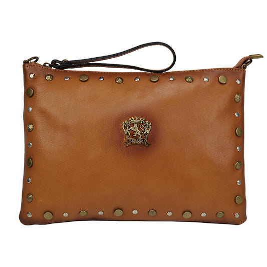 Pratesi Montebonello Leather Clutch in Vegetable-Dyed Leather - Brown