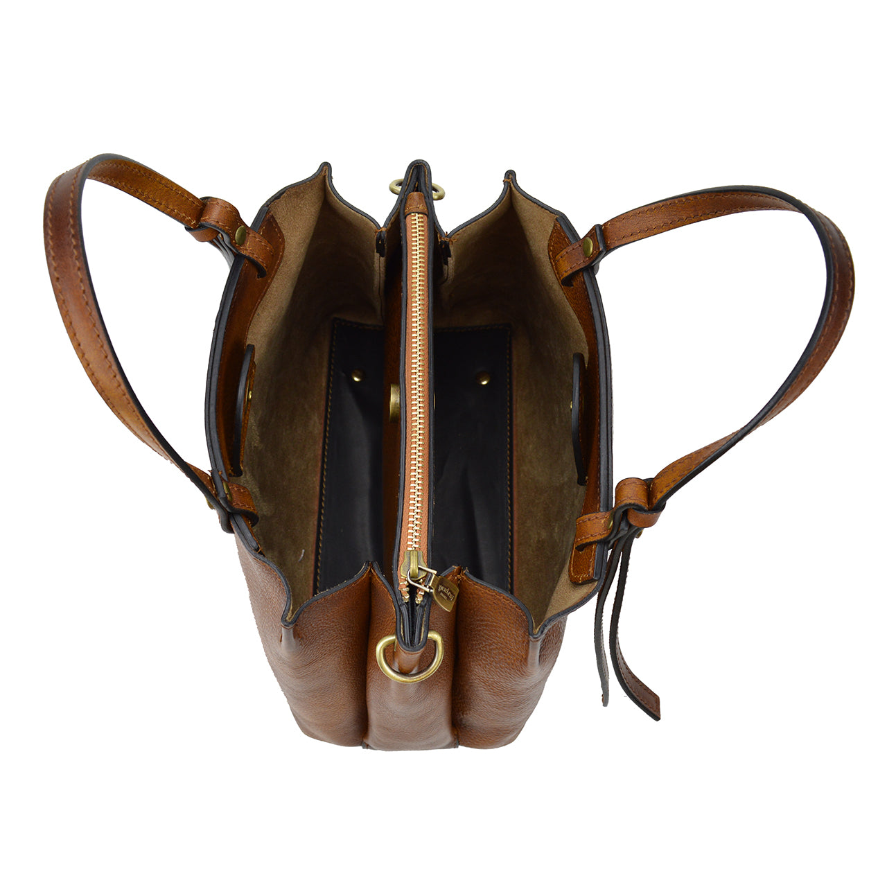 Pratesi Camperiti Ladies Handbag in Genuine Italian Vegetable Dyed Leather - Brown
