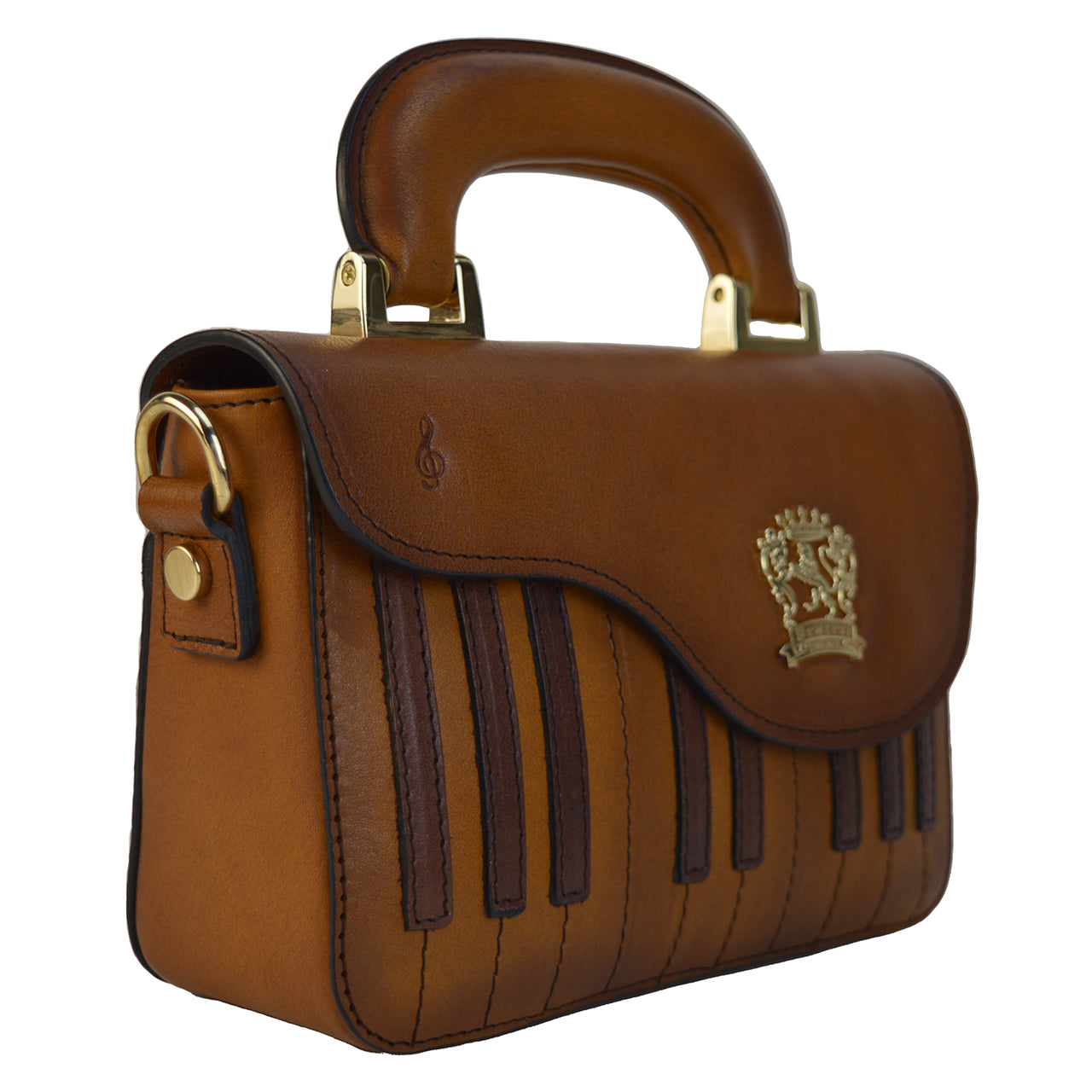 Sac bandoulière Pratesi Pianola B534 en cuir de vache - Bruce Cognac