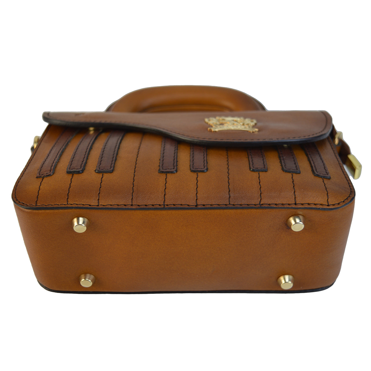 Sac bandoulière Pratesi Pianola B534 en cuir de vache - Bruce Cognac