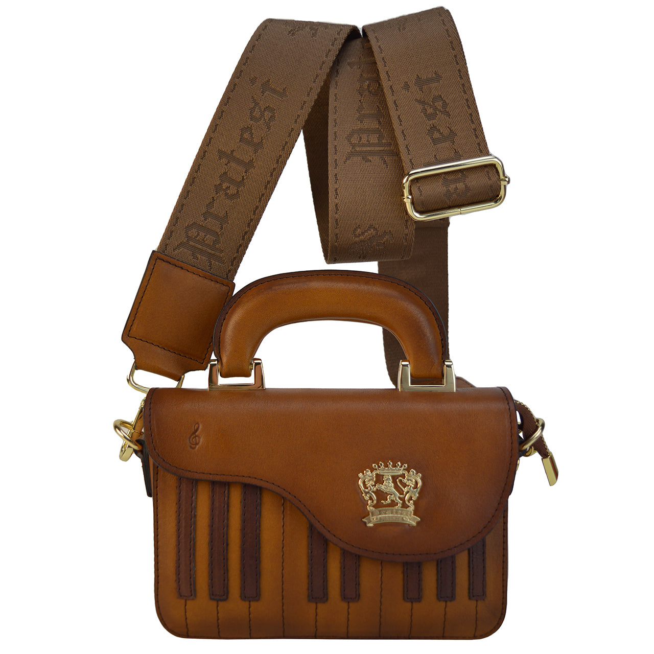 Sac bandoulière Pratesi Pianola B534 en cuir de vache - Bruce Cognac