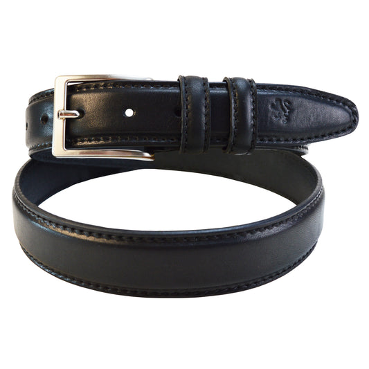 Pratesi Egidio Belt in Italian Vegetable Dyed Leather - Black