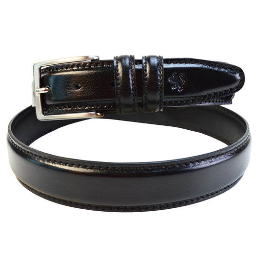 Pratesi Ezio Belt in Vegetable-Dyed Italian Leather - Black