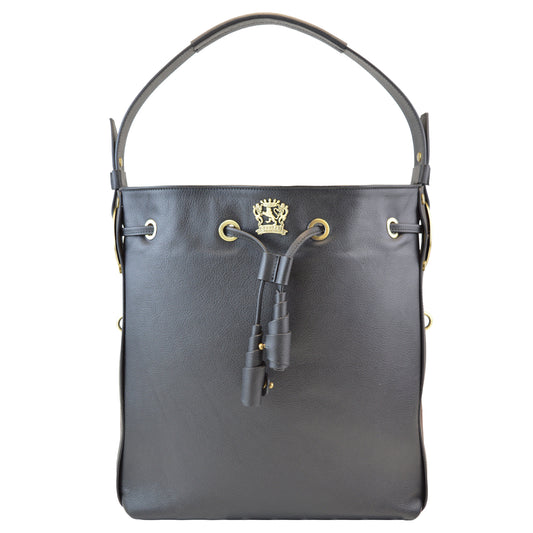 Pratesi Viareggio 義大利植物染色皮革手提包 - 黑色