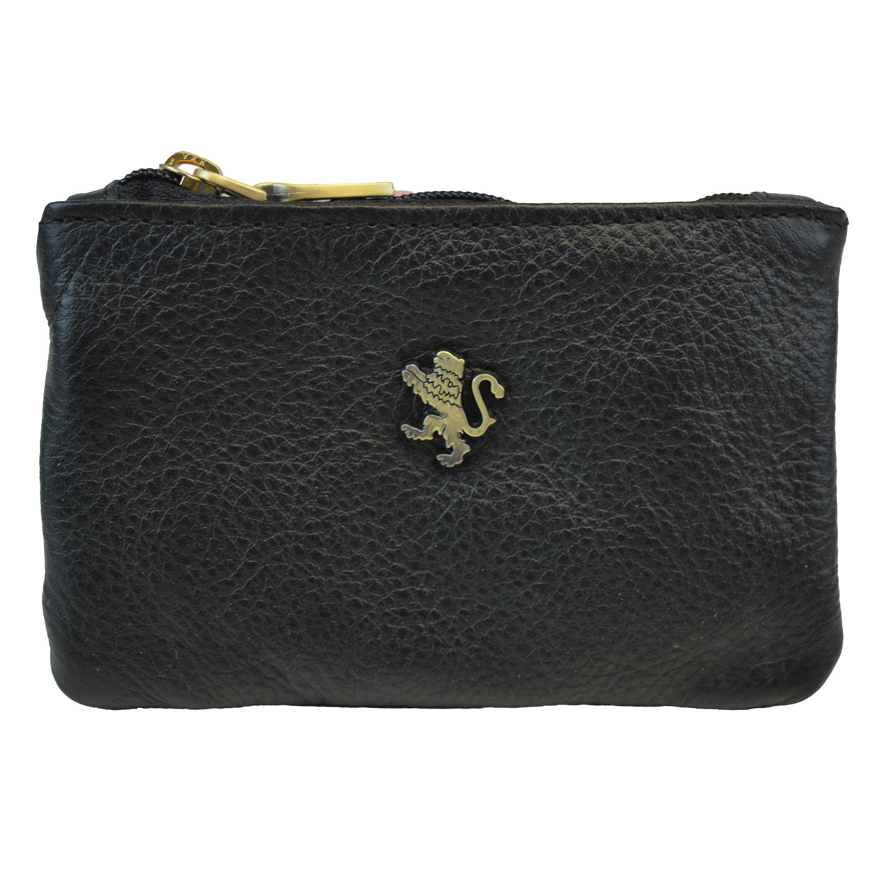 Pratesi Farnia Leather Key Pouch in Italian Vegetable Tanned Leather -  Black