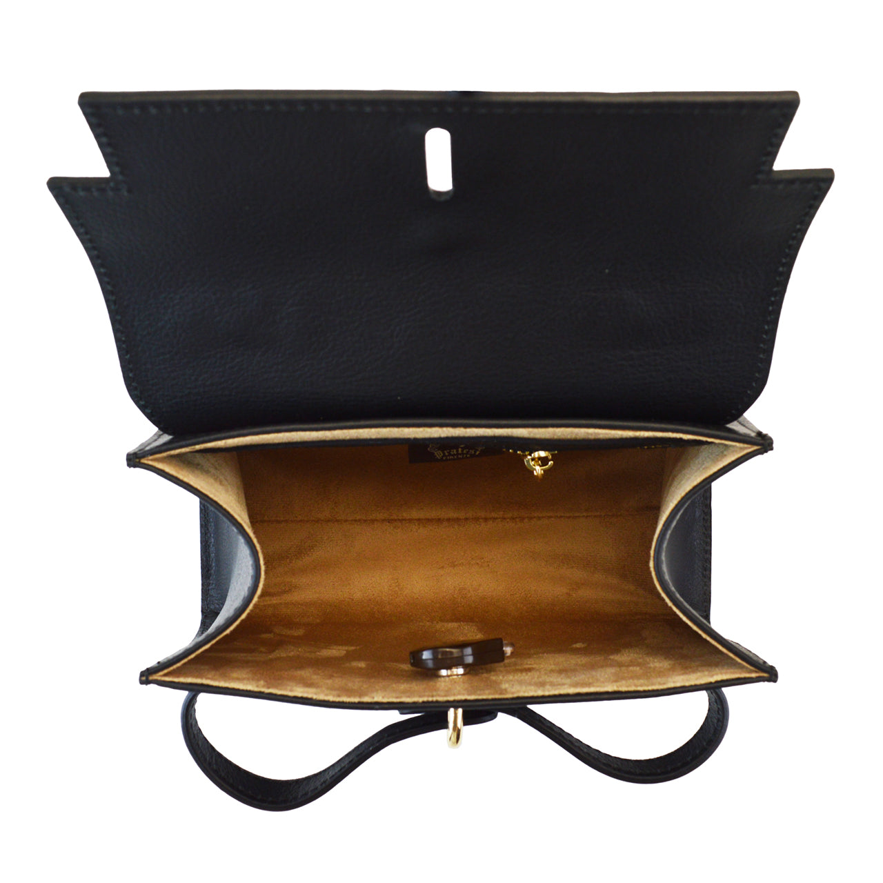 Bolso Pratesi Fondoli en piel italiana teñida vegetal - Negro