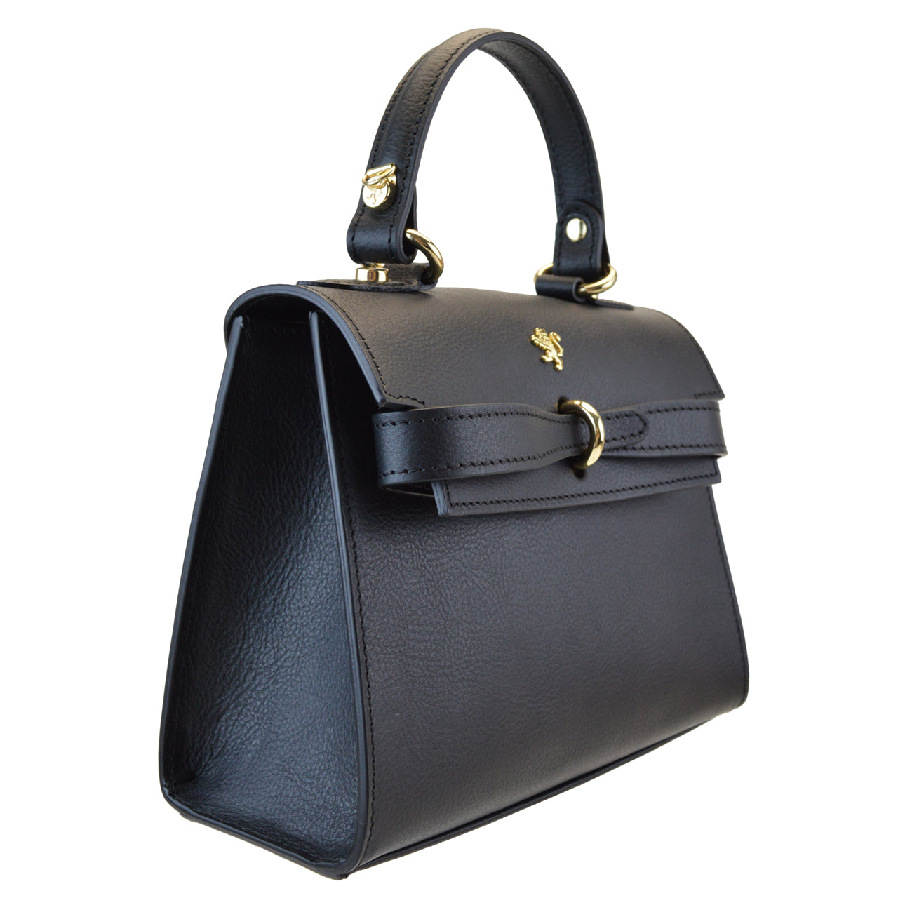 Bolso Pratesi Fondoli en piel italiana teñida vegetal - Negro