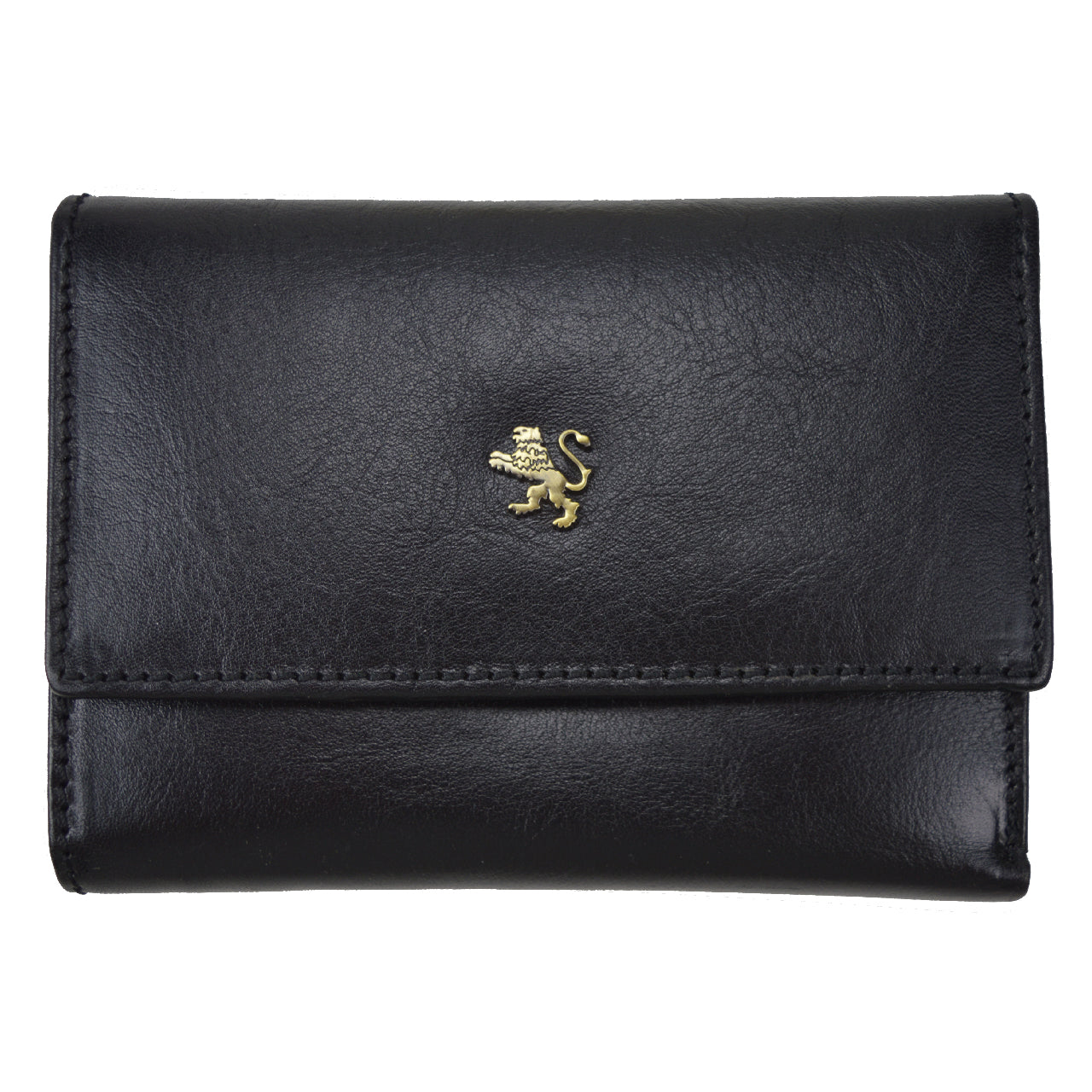 Pratesi Museo San Marco Women's Leather Wallet - Vegetable-Dyed Italian Leather - Black