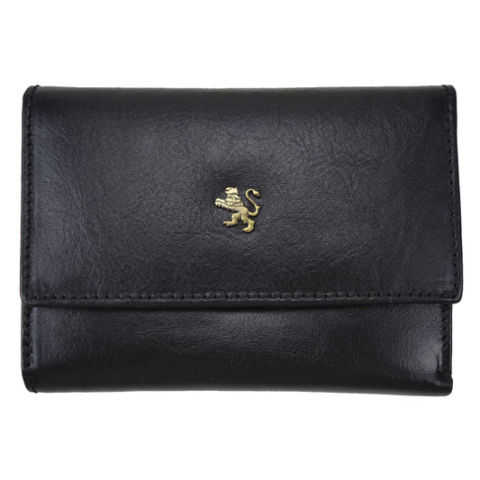 Pratesi Museo San Marco Women's Leather Wallet - Vegetable-Dyed Italian Leather - Black