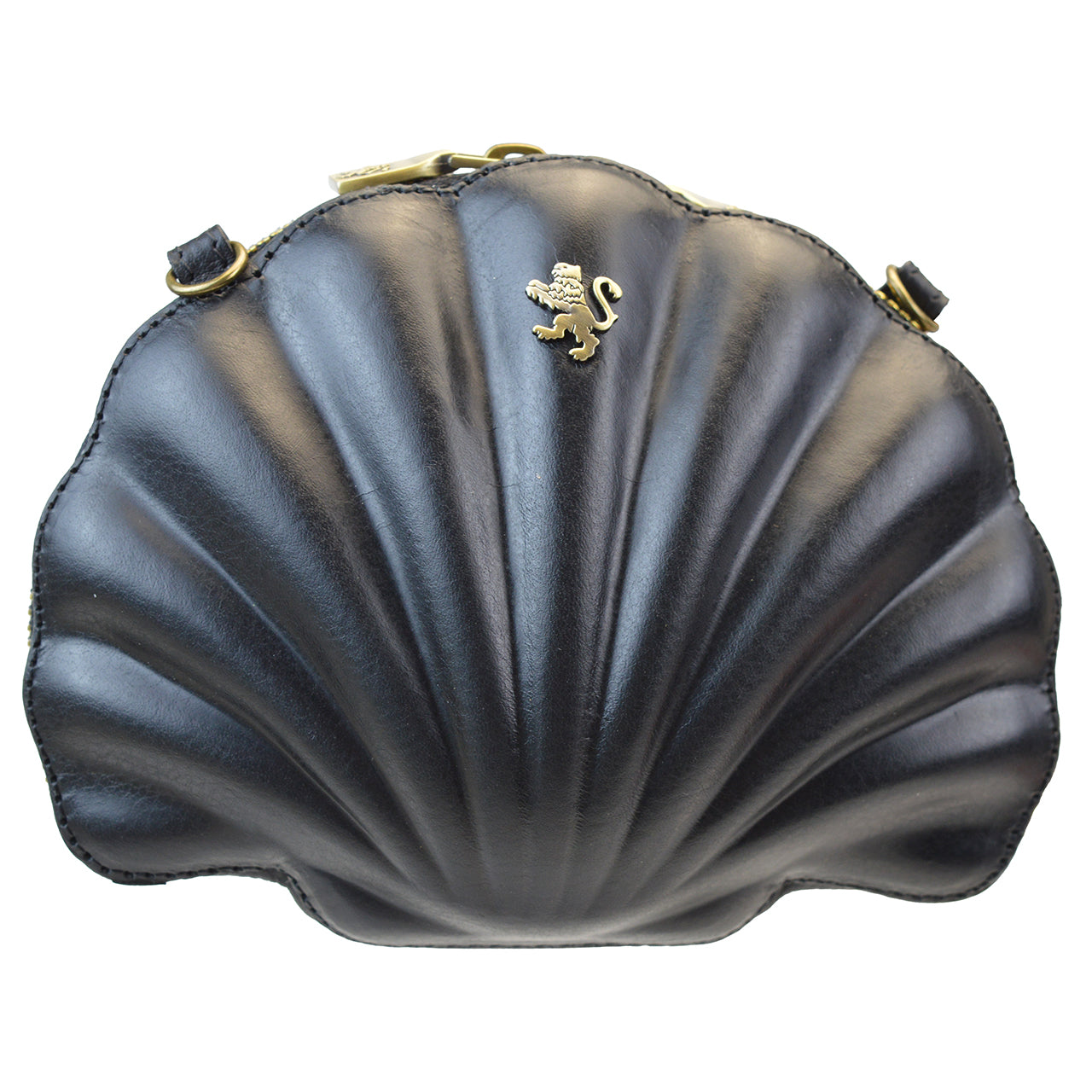 Pratesi Shell Cross Body Bag B454 in Full Grane Leather - Bruce Black - LQE2