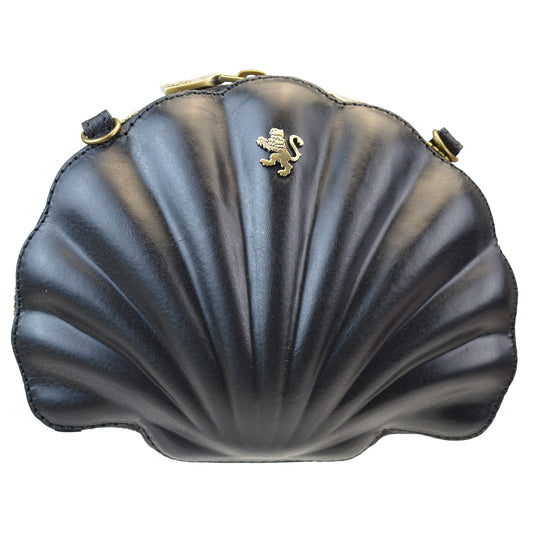Pratesi Shell Cross Body Bag B454 in Full Grane Leather - Bruce Black - LQE2