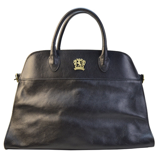 Pratesi Gran Margot B548 in genuine Italian vegetable-dyed leather - Black