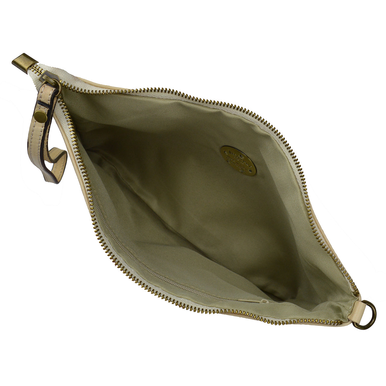 Pratesi Montebonello Leather Clutch in Vegetable-Dyed Leather - Panna