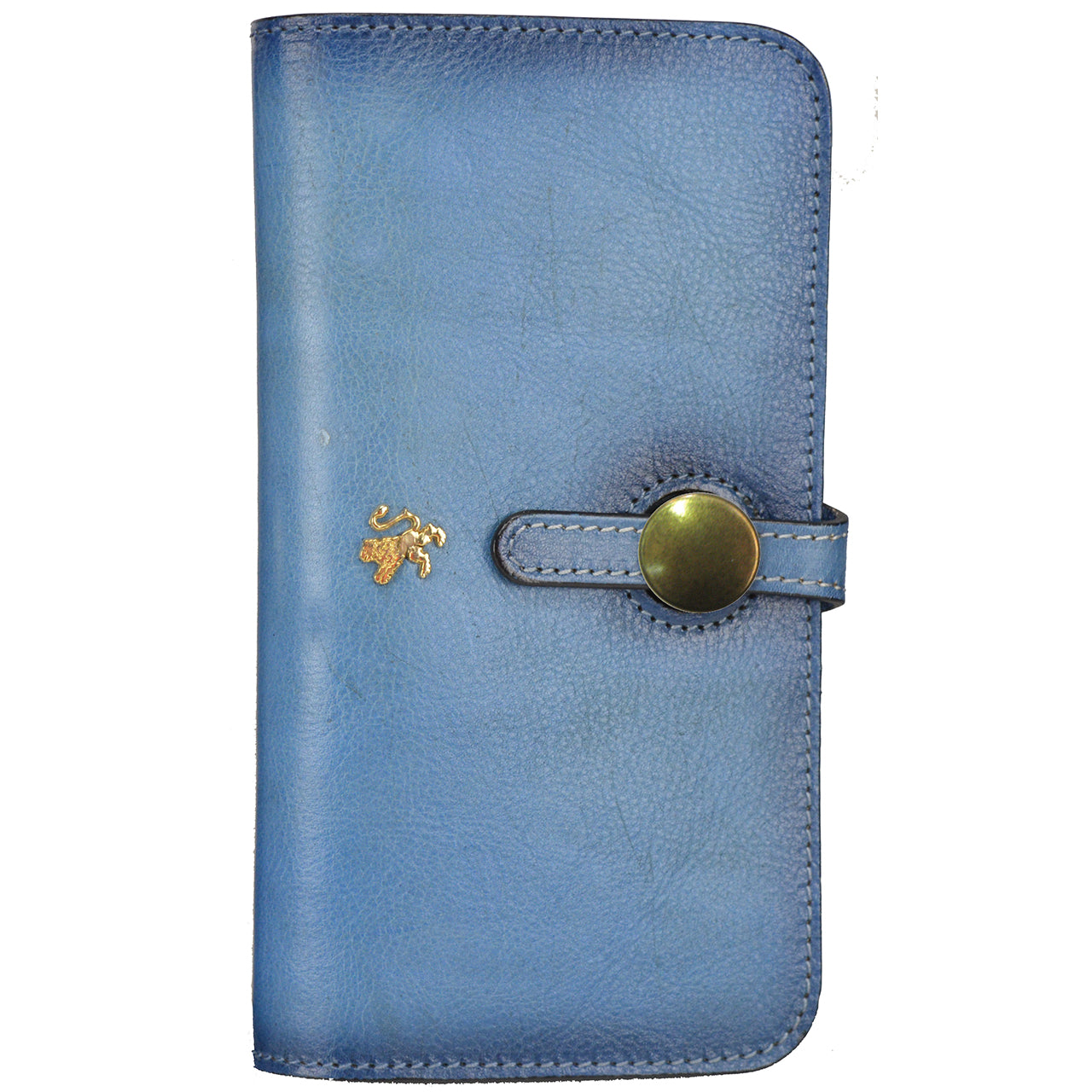 Clutch Pratesi Ellera en piel italiana teñida con vegetales - Azul cielo