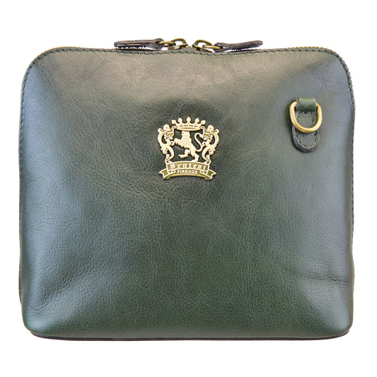 Pratesi Cross-Body Bag Gran Volterra B467/G in genuine leather - genuine Italian Dark Green - LQE