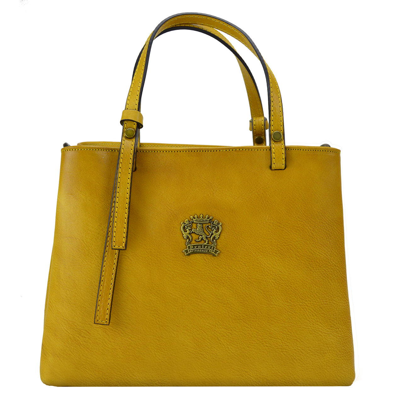 Pratesi Camperiti Ladies Handbag in Genuine Italian Vegetable Dyed Leather - Yellow
