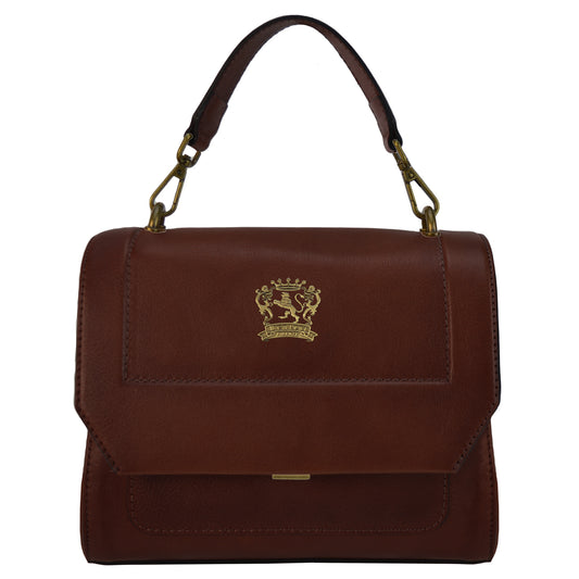 Bolsa Pratesi Lanciano Lady em couro italiano genuíno tingido com corantes vegetais - Café