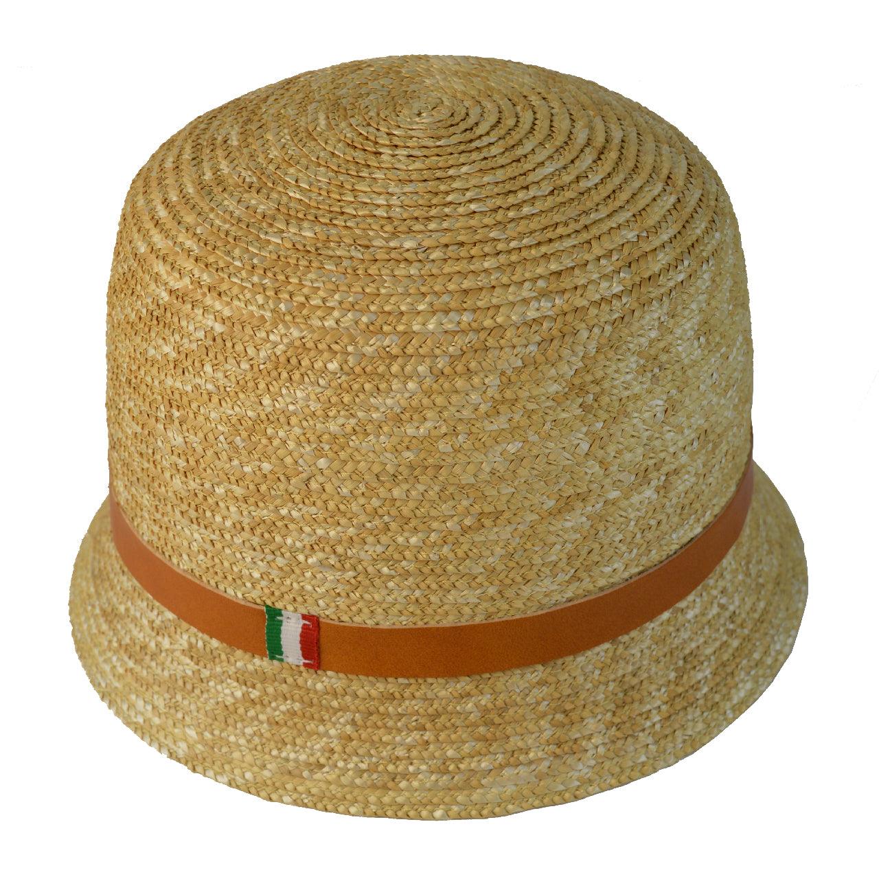 Pratesi Nonna Cappello en Paglia S205 (56cm) en Paja Natural y Cuero Genuino Italiano - Nonna Cappello en Paglia S205 (56cm) Cognac