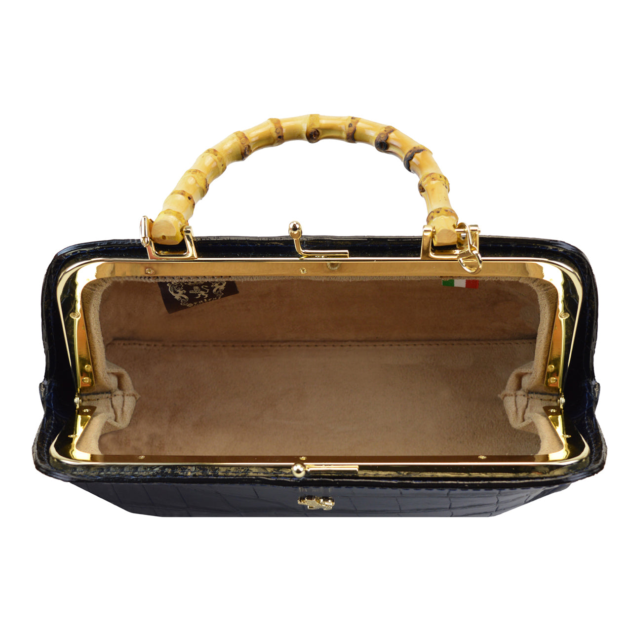 Pratesi Candeli Handbag K565 in genuine leather - Croco-Embossed Blue - LQE