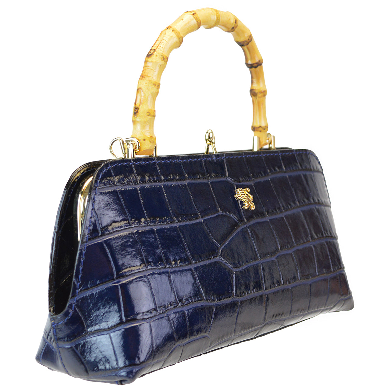 Pratesi Candeli Handbag K565 in genuine leather - Croco-Embossed Blue - LQE